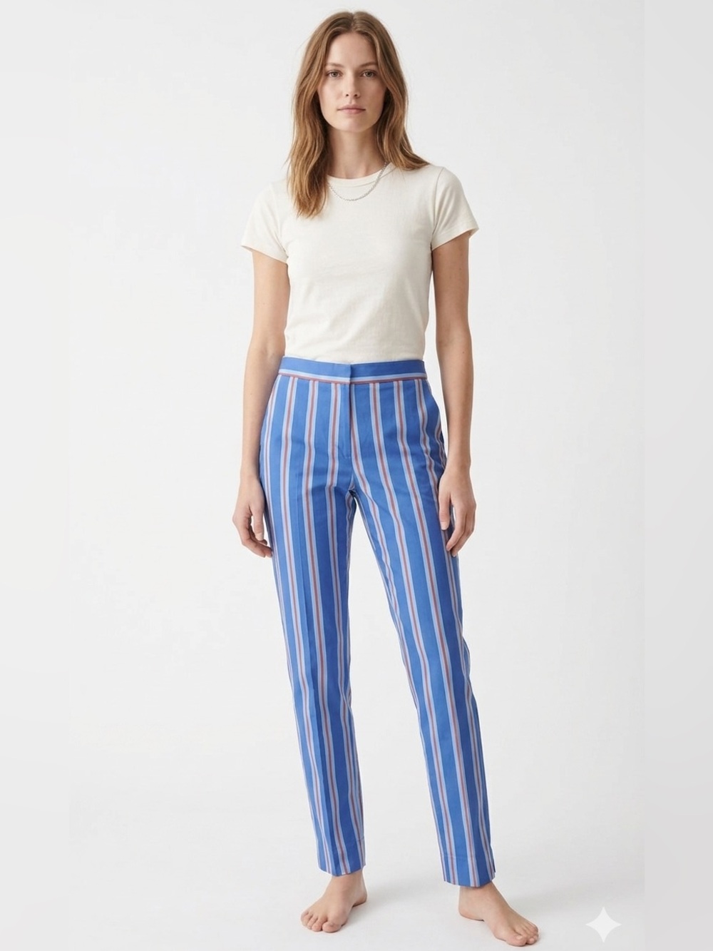 SOCAPRI Blue Striped Pants